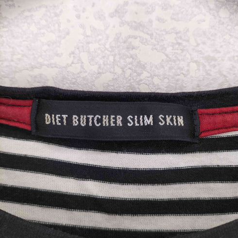 ダイエットブッチャースリムスキン DIET BUTCHER SLIM SKIN アーティスト刺繍 ボーダーTシャツ メンズ